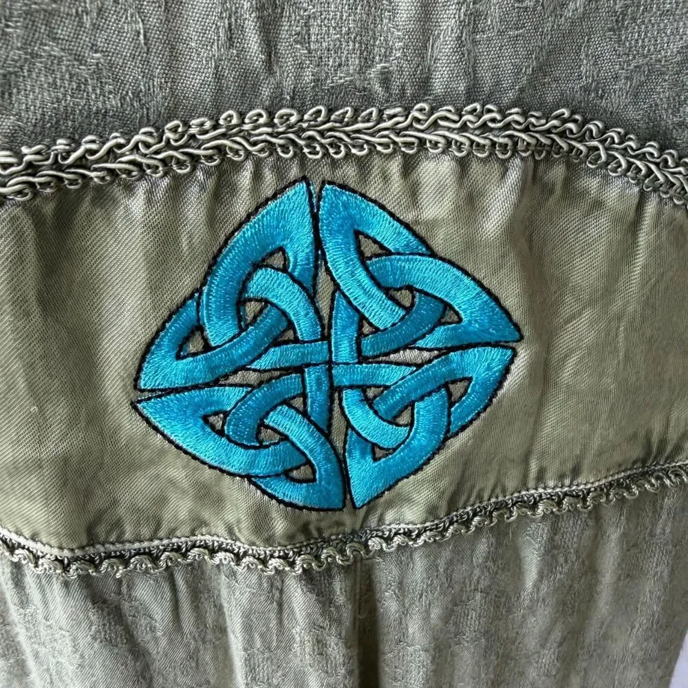 CeltiCouture Sz S Celtic Knot Embroidered Asymetrical Forest Fairy Whimsigoth - Picture 7 of 8